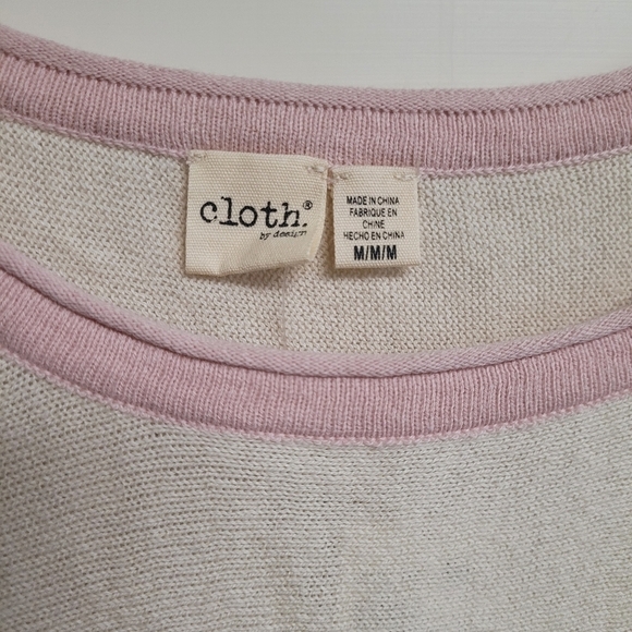 Cloth by Design Cream And Pink Oversized Layering Tie Sweater Top - Picture 4 of 9